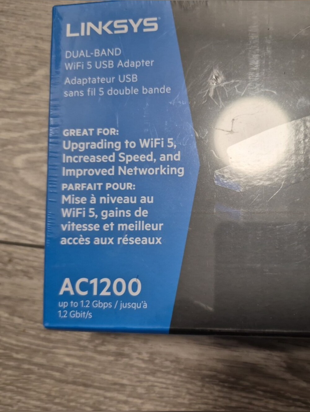 Linksys - AC1200 Dual-Band Wireless USB 3.0 Adapter - Black (WUSB6300) - [LN]™